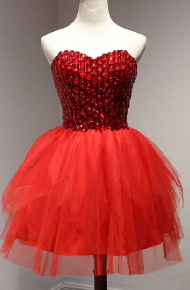 Dress, Red Short Dresses, Short Prom Dress TULLE
