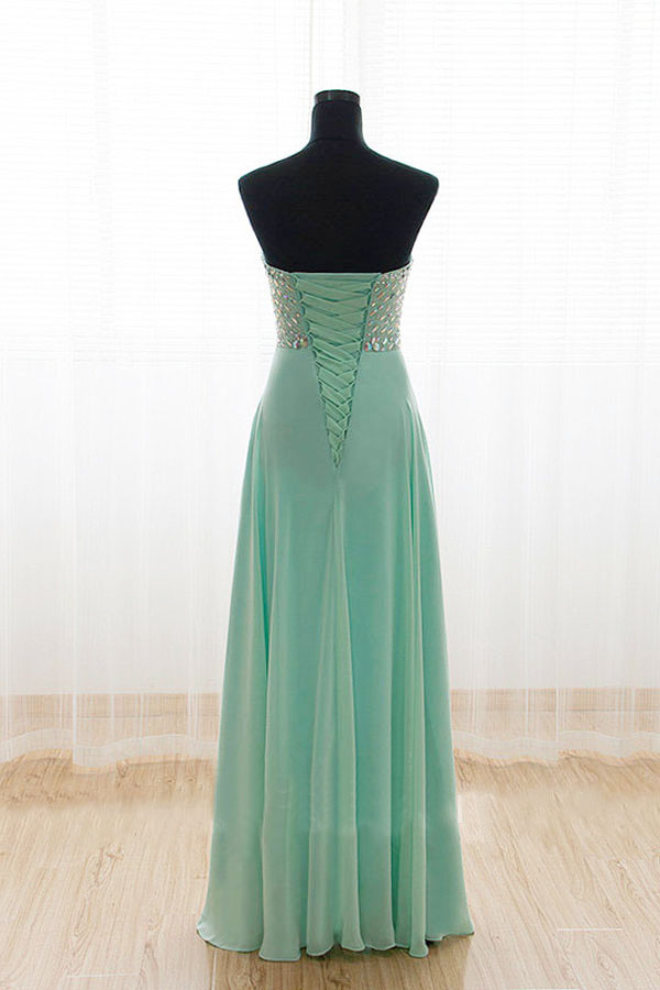 Long Chiffon Prom Dresses Evening Dresses Party Dresses With Crystals