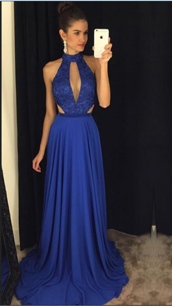 LONG DRESS WITH TRAIN (DARK BLUE)