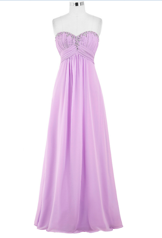 Elegant Light Purple Evening Dresses Long Formal Gown Chiffon Prom Dresses Sexy Evening Gown 2557
