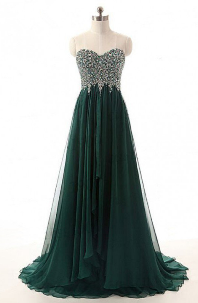 Dark Green Prom Dresses,beaded Prom Dresses,sweetheart Prom Dresses — free download