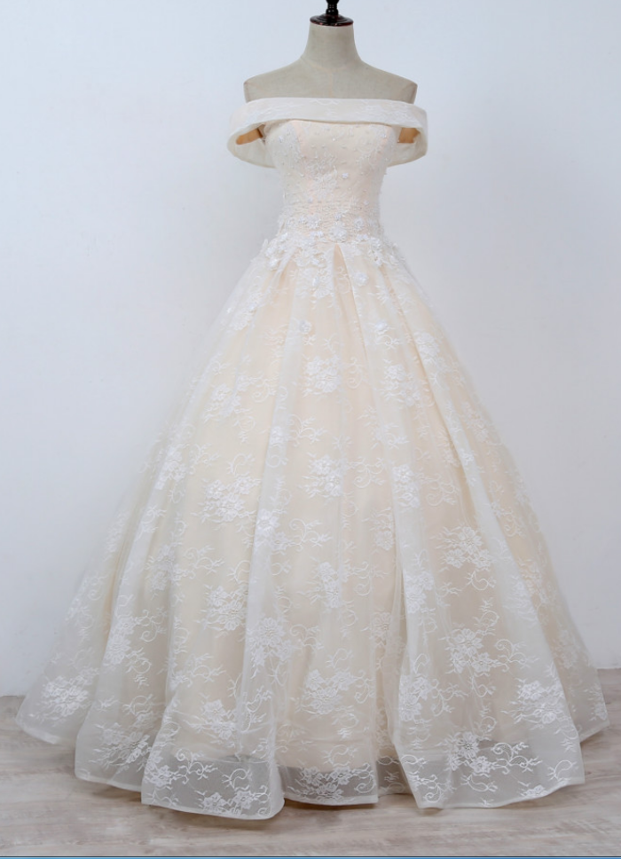 Lace-up Champagne Color Bustier Dress