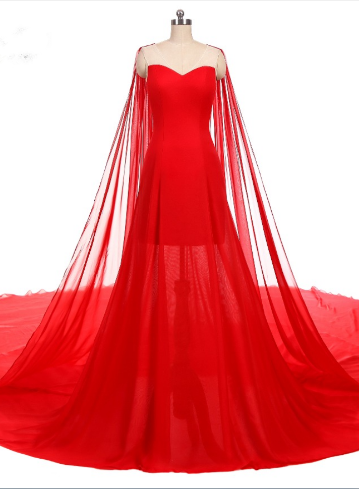 Design Evening Dress Lace, Vneck Chiffon Part In The Actual Dress Red