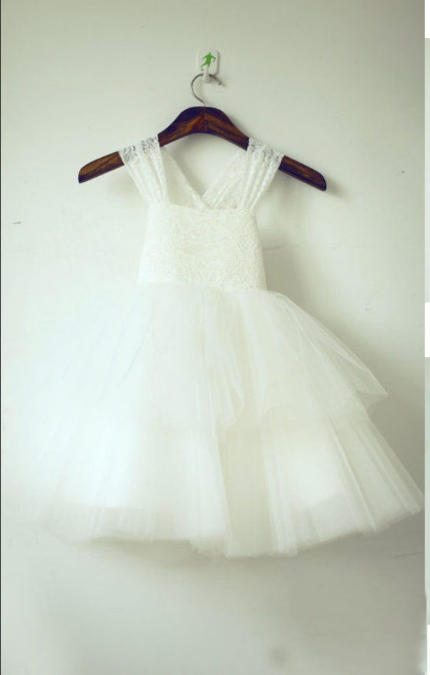GIRL'S FLOWER LACE LONG DRESS