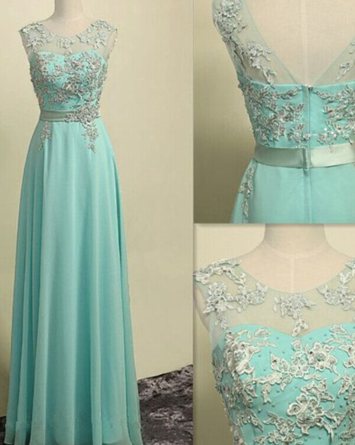 Classy Sky Blue Long Prom Dress with Cap Sleeves and Front Split