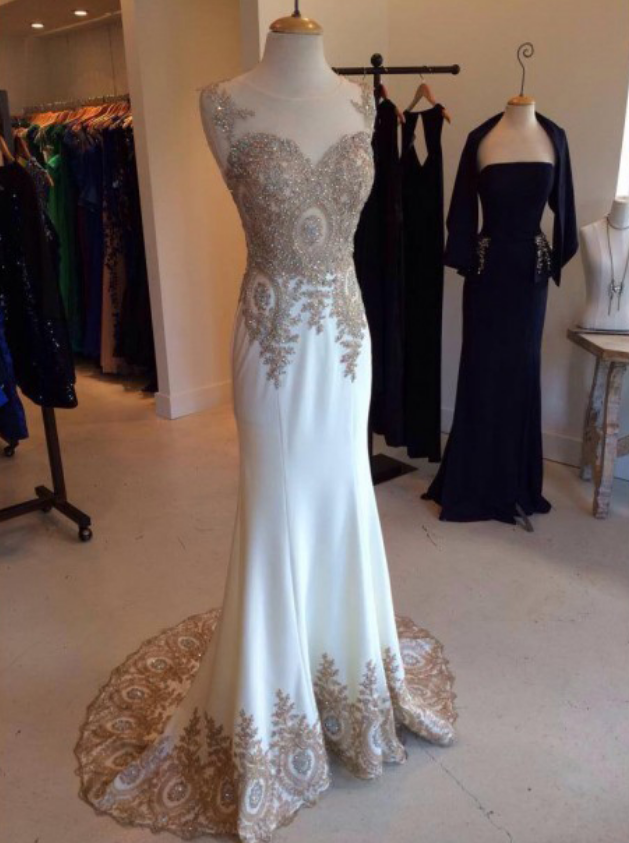 Unique White Prom Dresses Party Dresses C1663