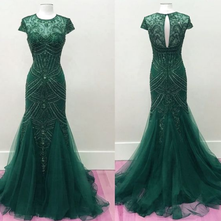Fully Beaded Mermaid Prom Dresses,pageant Evening Gowns,fashion Prom ...
