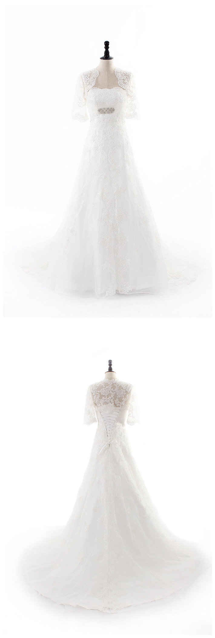 Classic Lace Half Sleeve Wedding Dress Without Wedding Dress Bridal ...