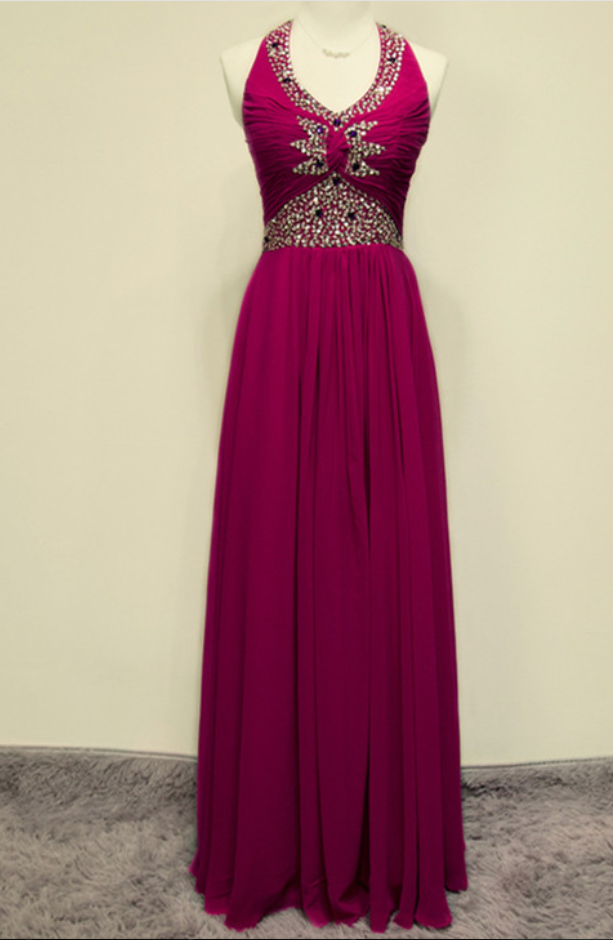 Lovely Straps Simple Long Party Dress, Vintage Style Floor Length Evening Dress
