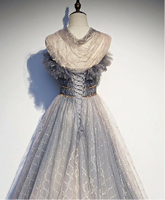 Yellow Tulle One Shoulder Pleats Beading Prom Dress