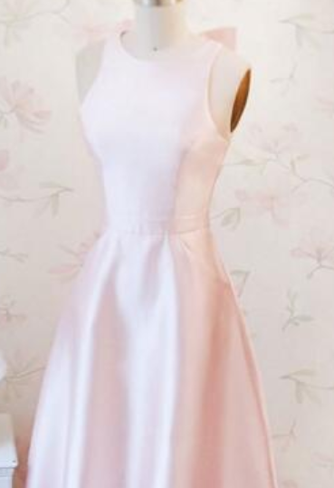 Chic Pink Halter Satin Bridesmaid Dress Sleeveless Floor Length High End Party Gown,BG936